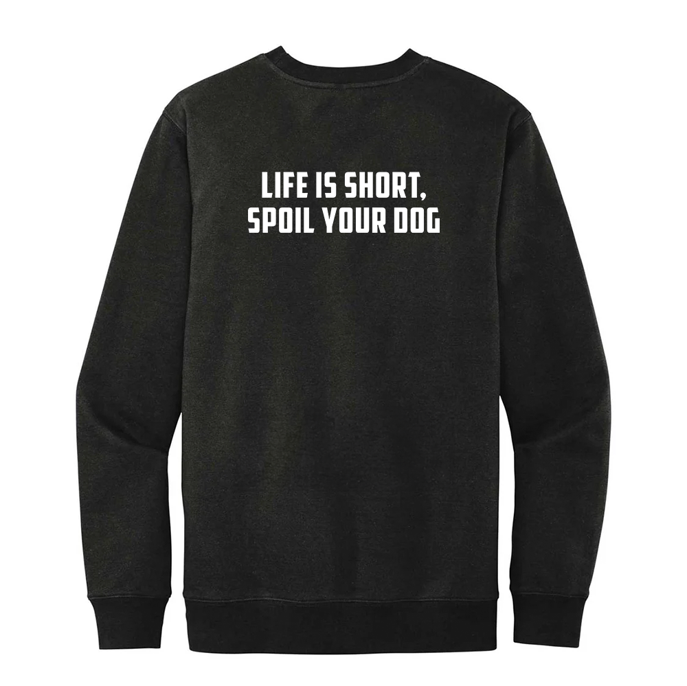 Happy Dog "Quotes" Black Crewneck Sweatshirt - Multiple Fun Quotes