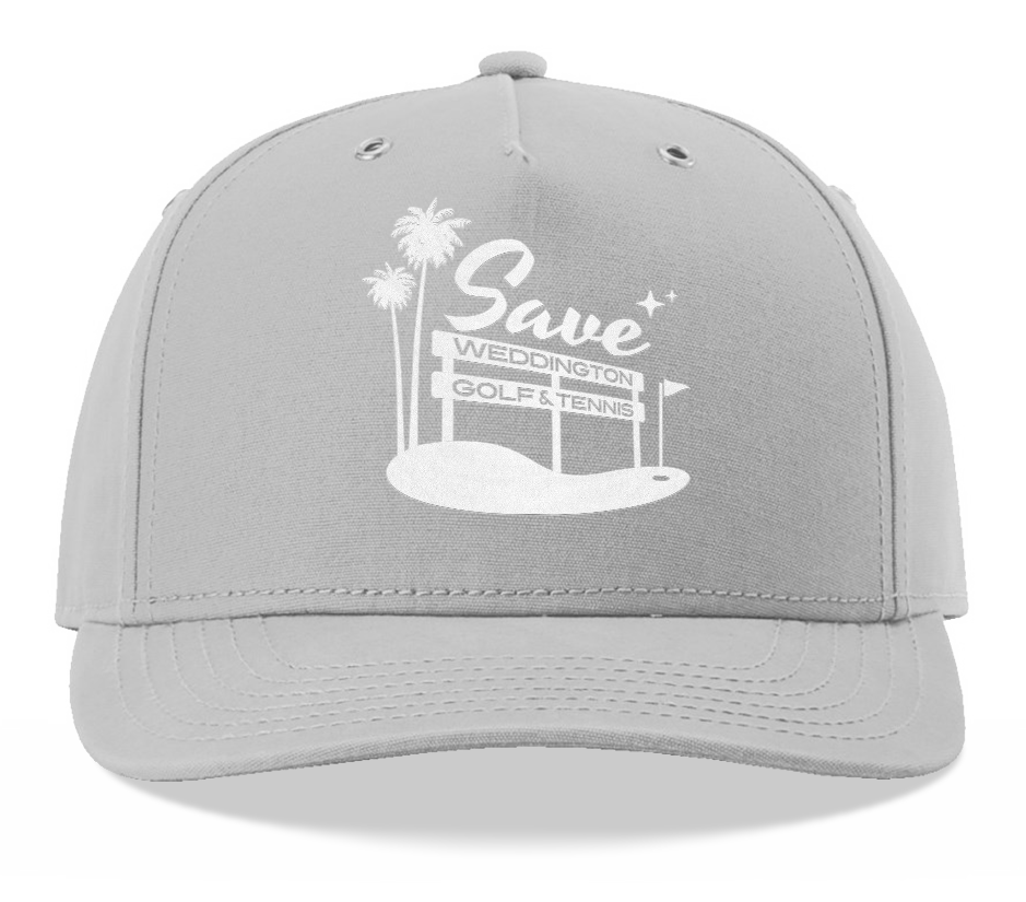 Save Weddington Brushed Canvas 5 Panel Light Grey Hat