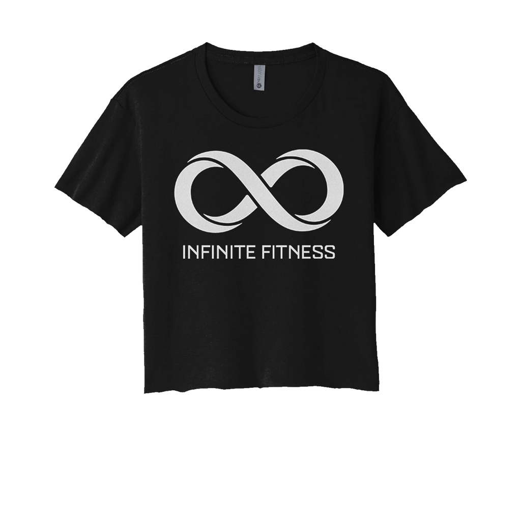 Infinite Fitness Logo Women's Black Crop Top Shirt