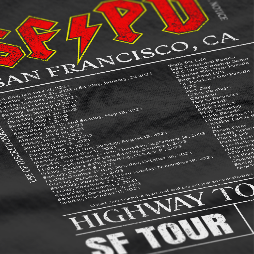 SFPD Rock Tour Black T-Shirt (WILL CALL ONLY) - MakeMeTees